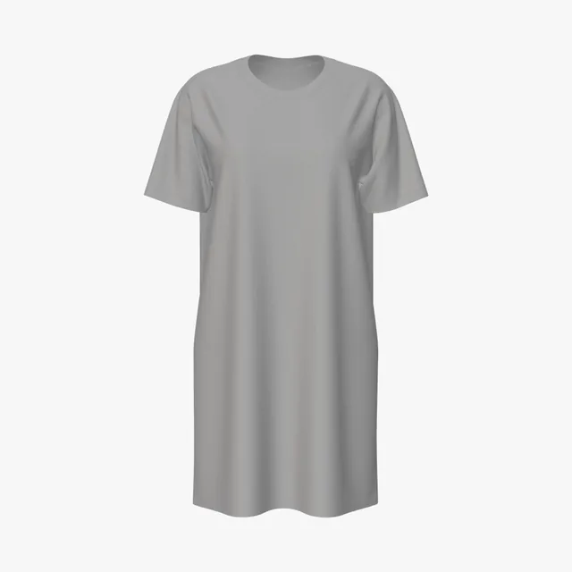 Blank grey oversized T-shirt dress mockup