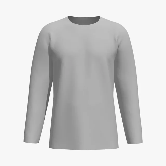 Blank grey raglan long-sleeve T-shirt mockup