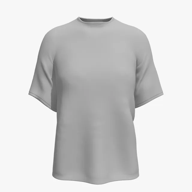 Blank grey relaxed drop-shoulder T-shirt mockup