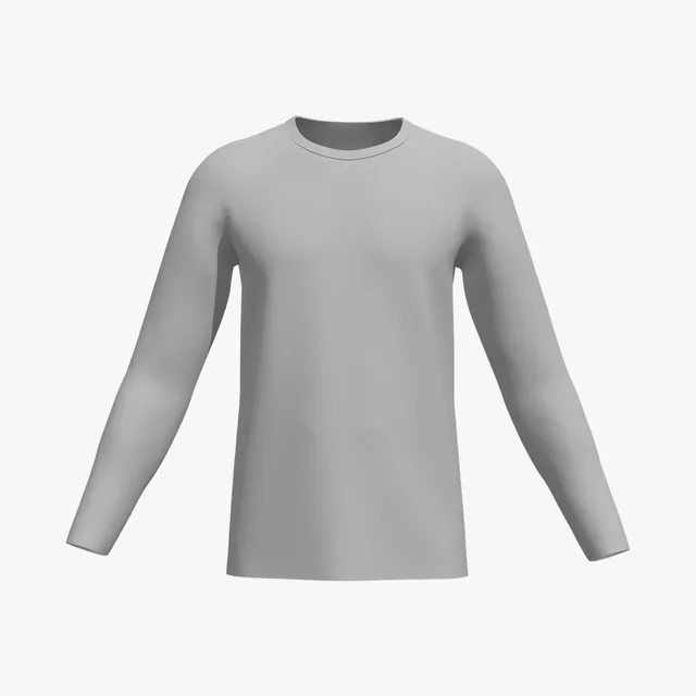 Blank grey relaxed long-sleeve T-shirt mockup