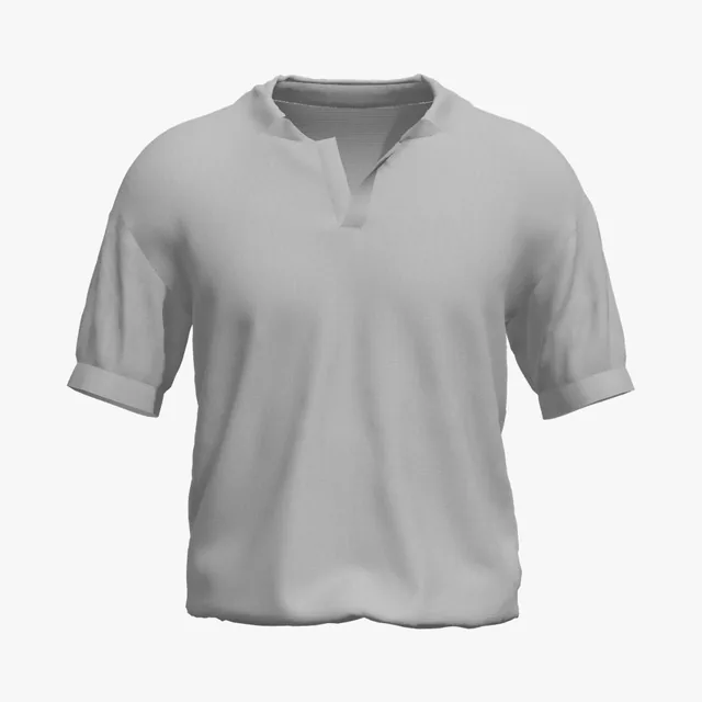 Blank grey short-sleeve polo shirt mockup