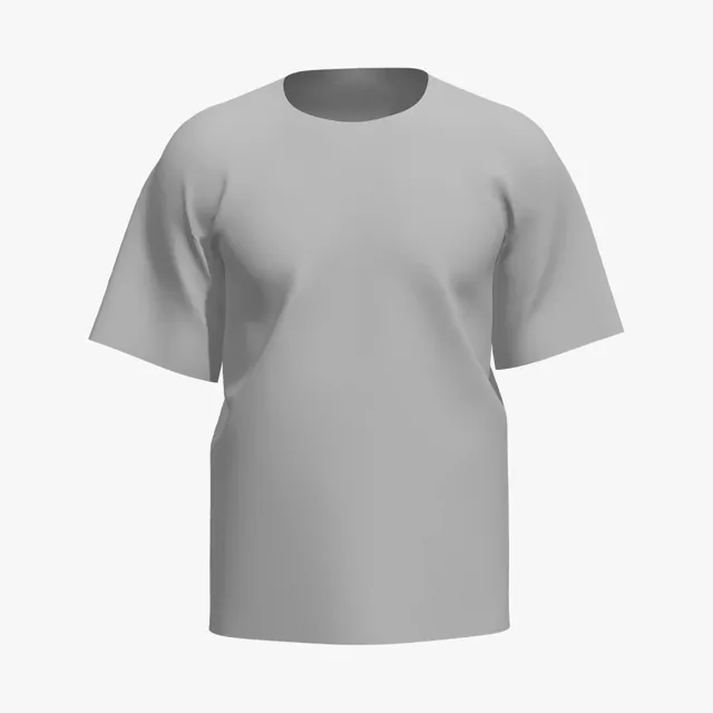 Blank grey straight-fit crew-neck T-shirt mockup