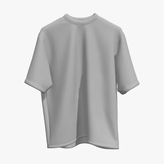 Blank grey suspended crew-neck T-shirt mockup