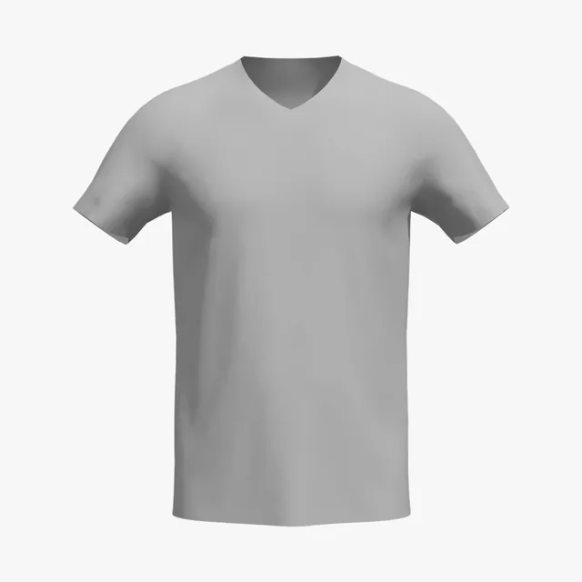 Blank grey V-neck T-shirt mockup