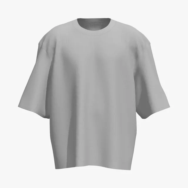 Blank grey wide boxy T-shirt mockup
