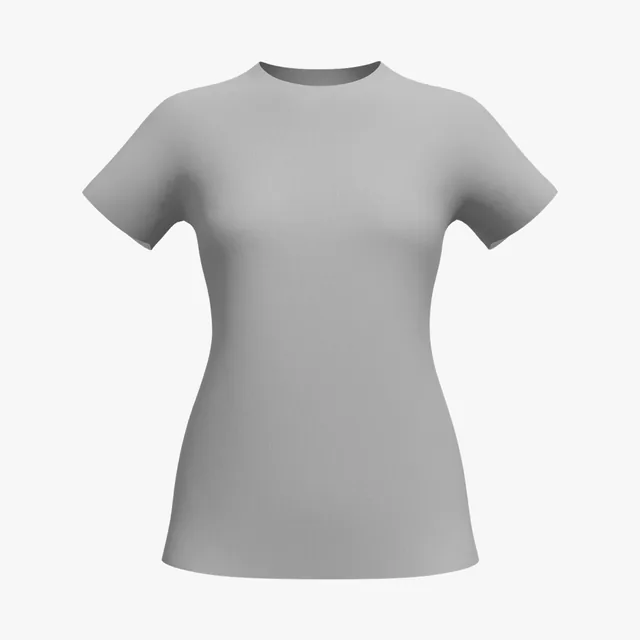 Blank grey women's cap-sleeve T-shirt mockup