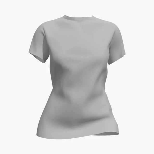 Blank grey women's fitted T-shirt mockup