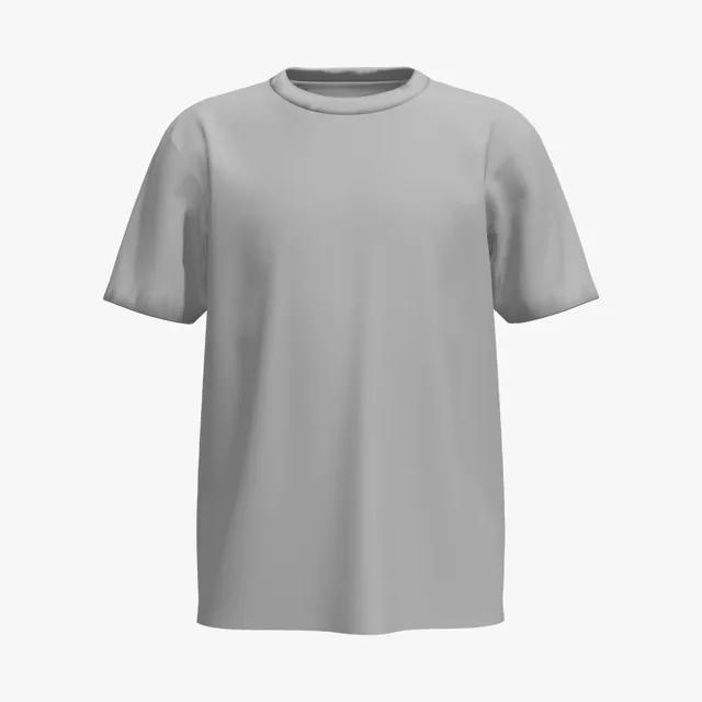 Blank grey youth crew-neck T-shirt mockup