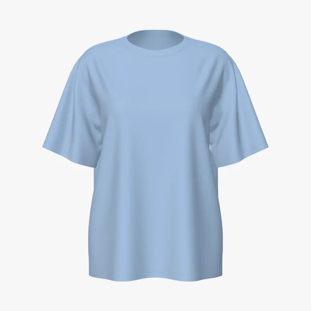 Blank light blue baggy oversized T-shirt mockup