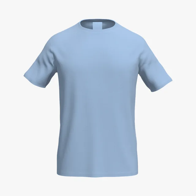 Blank light blue fitted T-shirt mockup