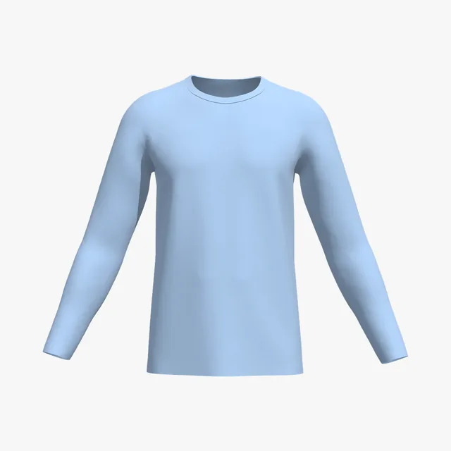Blank light blue relaxed long-sleeve T-shirt mockup