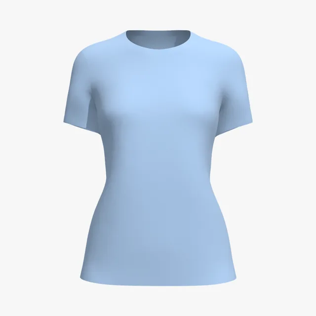 Blank light blue women's crew-neck T-shirt mockup