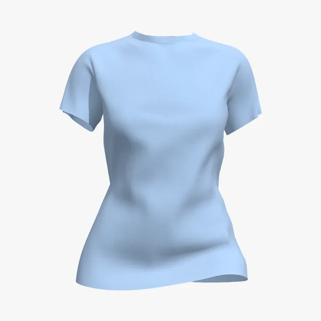Blank light blue women's fitted T-shirt mockup