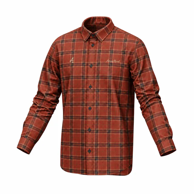 Long-sleeve shirt mockup with AmosMind artwork