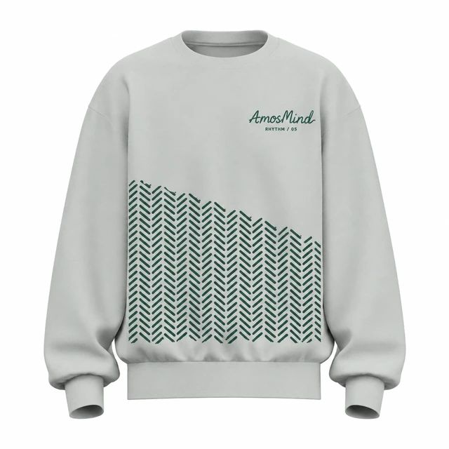 Loose-fit crew-neck sweatshirt with AmosMind artwork