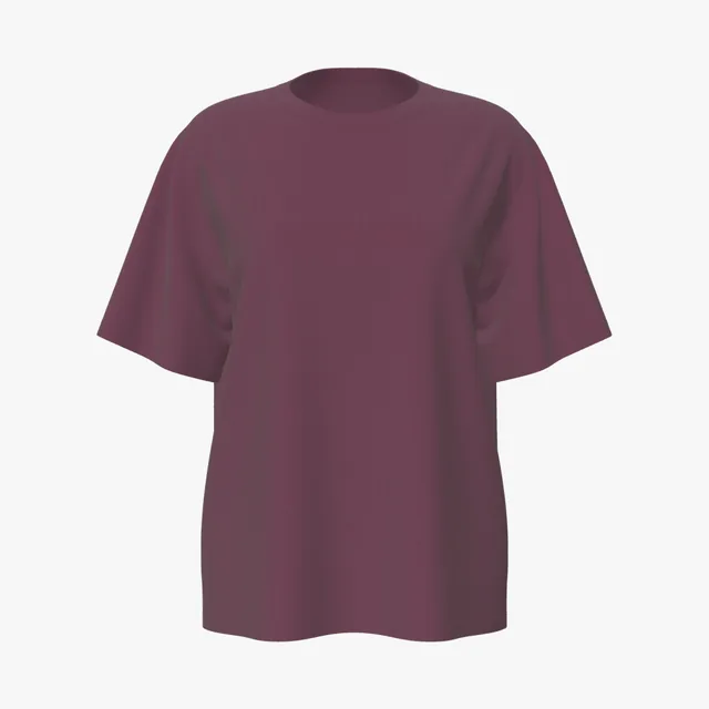Blank maroon baggy oversized T-shirt mockup