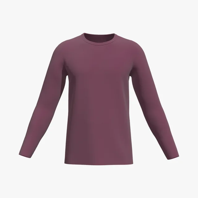 Blank maroon relaxed long-sleeve T-shirt mockup