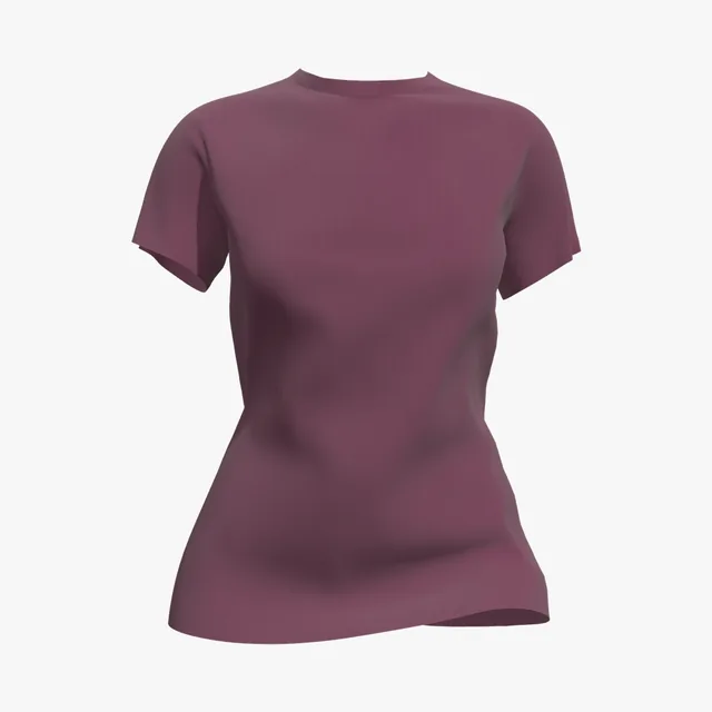 Blank maroon women's fitted T-shirt mockup