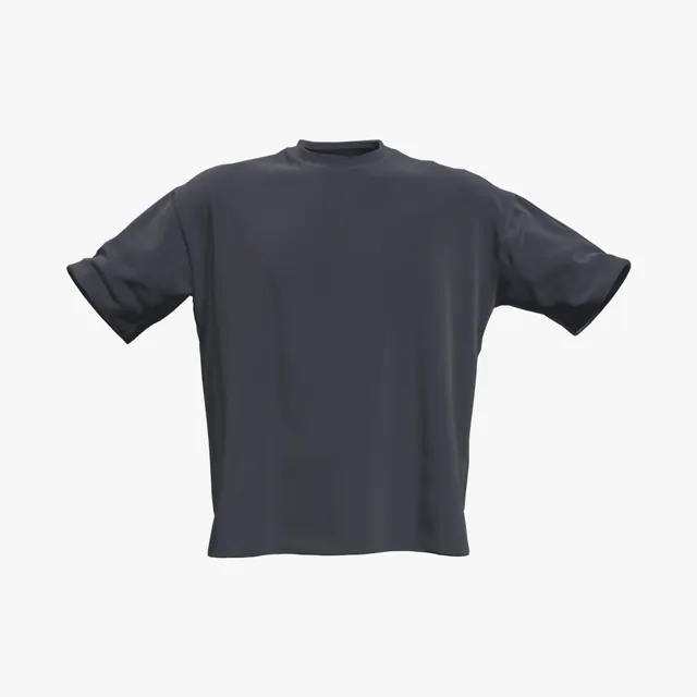 Blank navy loose-fit boxy T-shirt mockup