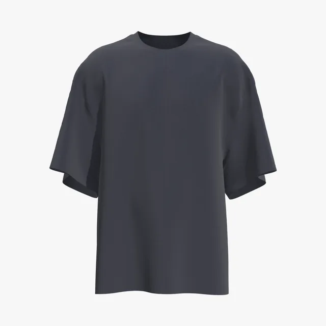 Blank navy oversized long-body T-shirt mockup