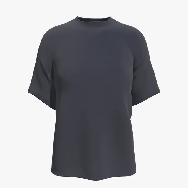 Blank navy relaxed drop-shoulder T-shirt mockup