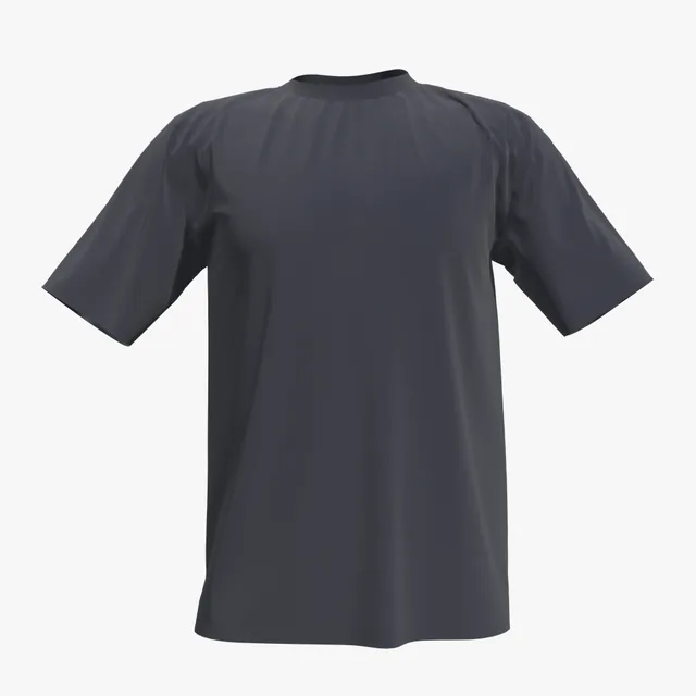 Blank navy wide crew-neck T-shirt mockup