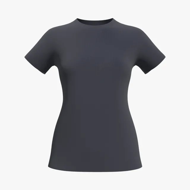 Blank navy women's cap-sleeve T-shirt mockup