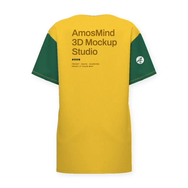 Back of the Oversized pocket T-shirt mockup with AmosMind artwork