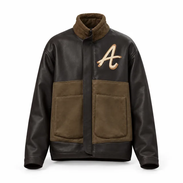 Patch-pocket black zip-up sweatshirt mockup with AmosMind artwork
