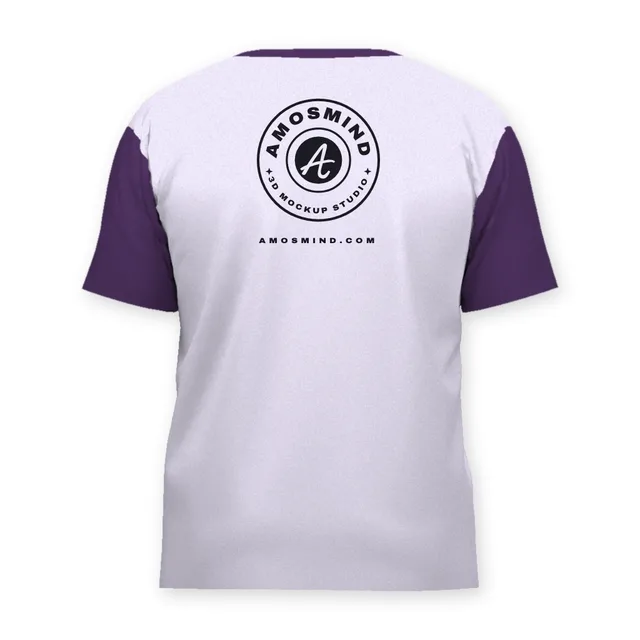 Back of the Raglan T-shirt mockup with AmosMind artwork