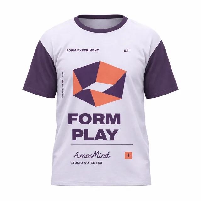 Raglan T-shirt mockup with AmosMind artwork