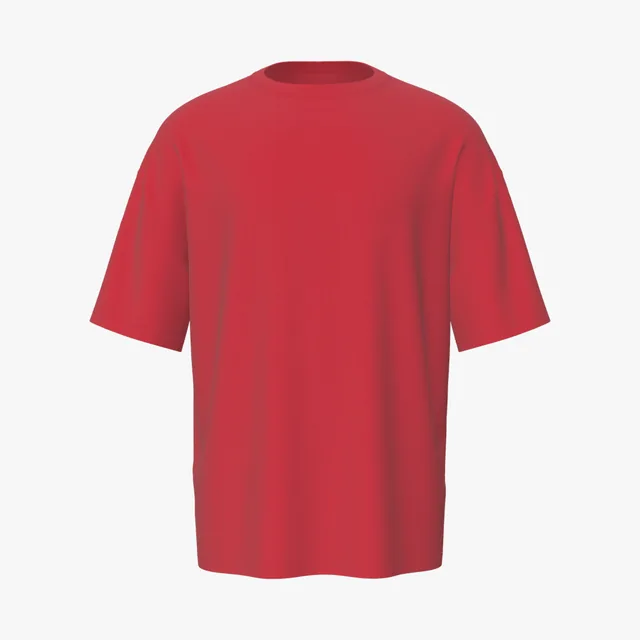 Blank red basic oversized T-shirt mockup