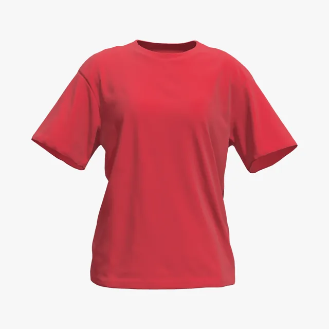 Blank red boxy crew-neck T-shirt mockup