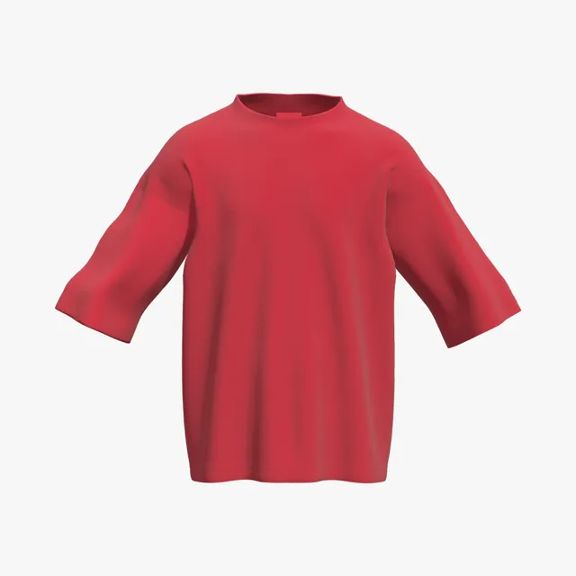 Blank red oversized relaxed T-shirt mockup