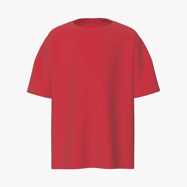 Blank red oversized short-sleeve T-shirt mockup