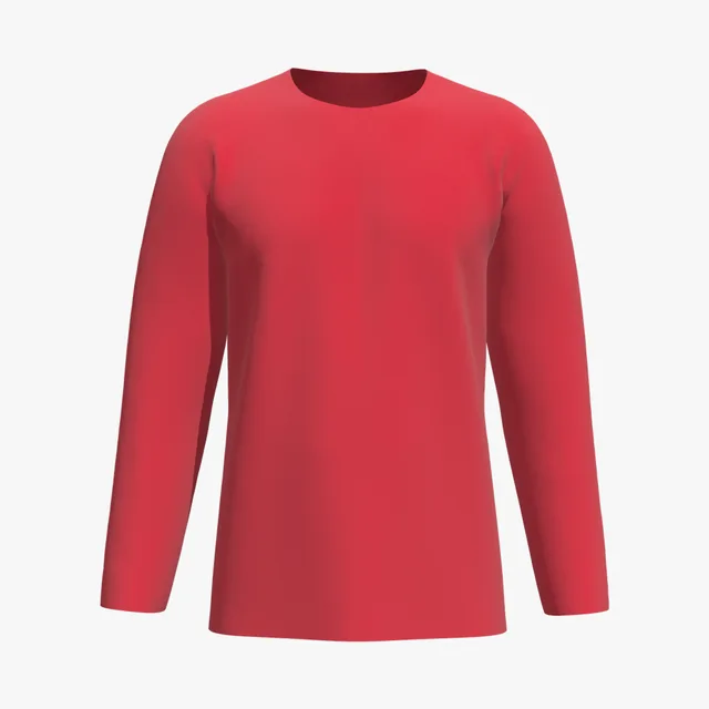 Blank red raglan long-sleeve T-shirt mockup
