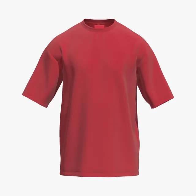 Blank red regular-fit T-shirt mockup