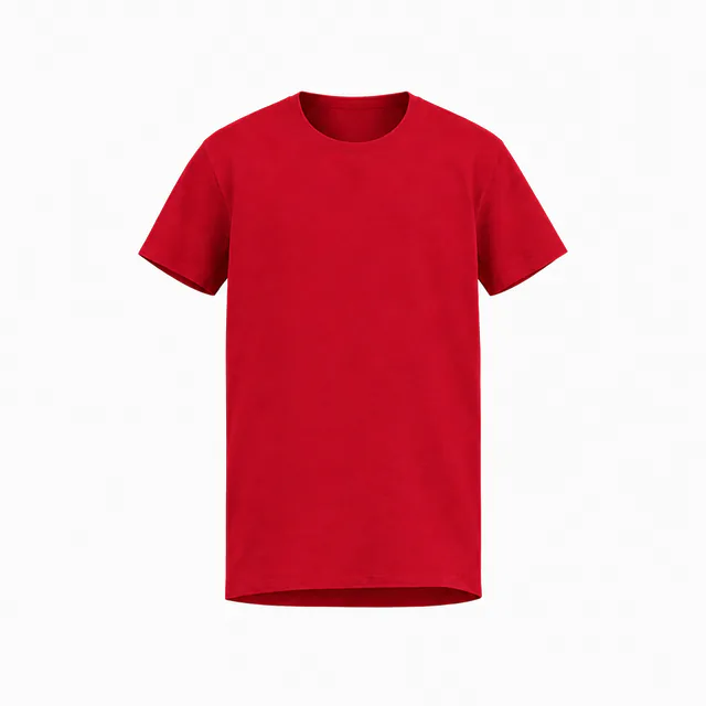 Blank red relaxed crew-neck T-shirt mockup