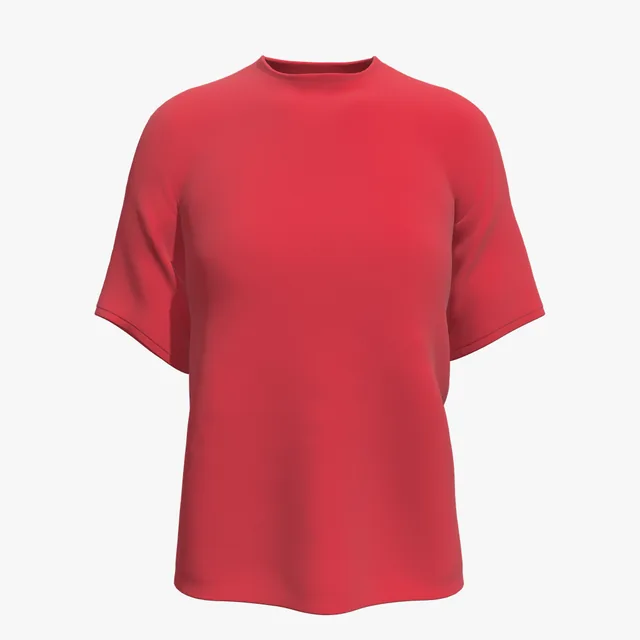 Blank red relaxed drop-shoulder T-shirt mockup