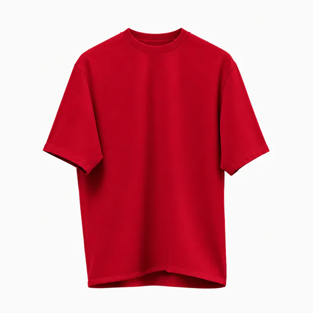 Blank red suspended crew-neck T-shirt mockup