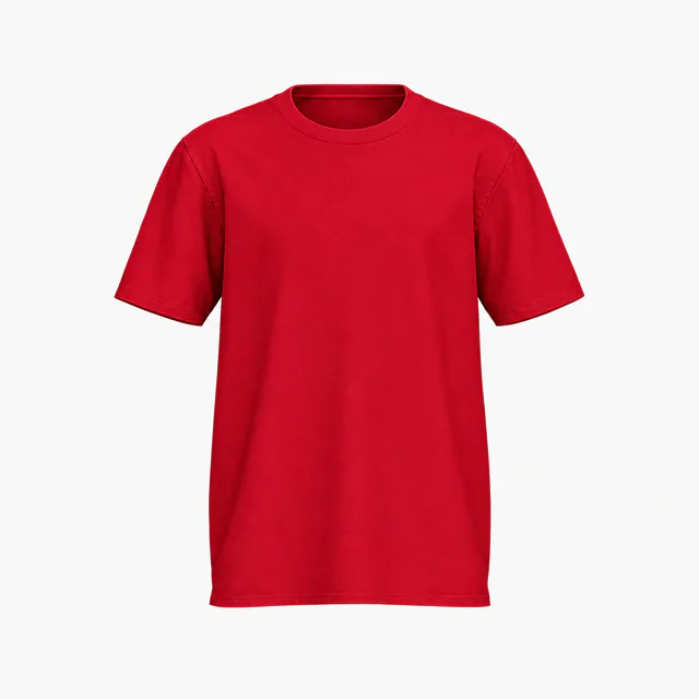 Blank red youth crew-neck T-shirt mockup