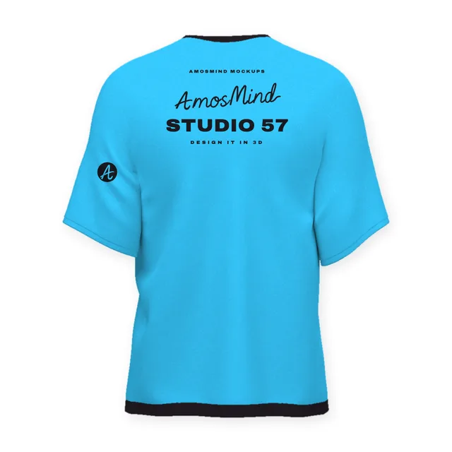 Back of the Relaxed drop-shoulder T-shirt mockup with AmosMind artwork