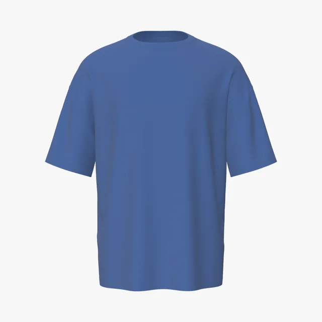 Blank royal blue basic oversized T-shirt mockup