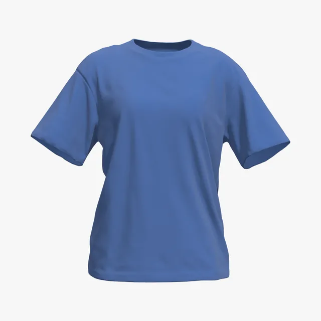 Blank royal blue boxy crew-neck T-shirt mockup