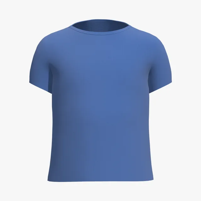 Blank royal blue boxy T-shirt mockup
