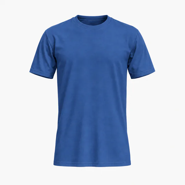 Blank royal blue classic crew-neck T-shirt mockup