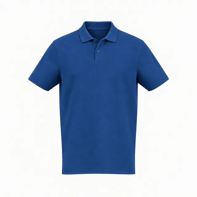 Blank royal blue classic polo shirt mockup