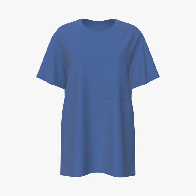 Blank royal blue oversized pocket T-shirt mockup