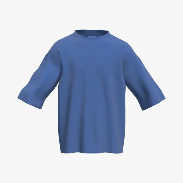 Blank royal blue oversized relaxed T-shirt mockup