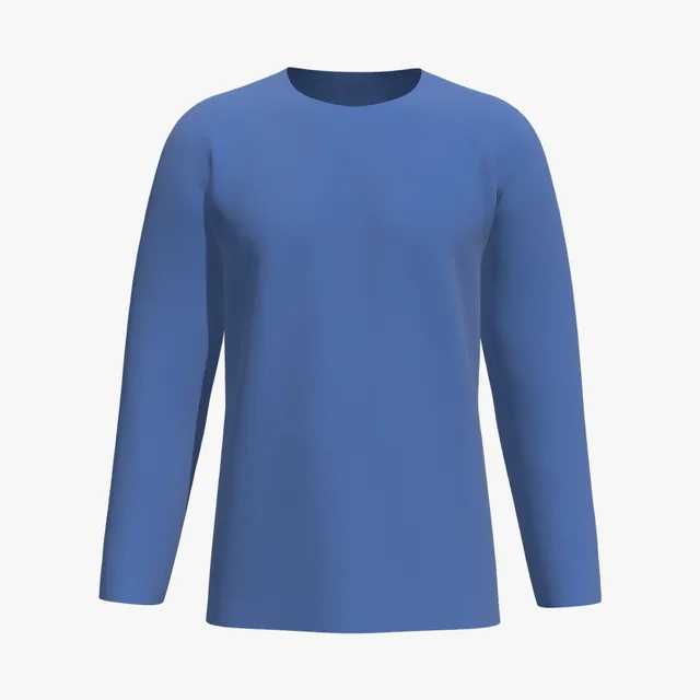 Blank royal blue raglan long-sleeve T-shirt mockup